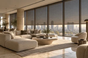 پرده سولار اسکرین در فضای مدرن و نورگیر