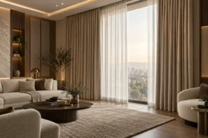 پرده آکوستیک چندلایه در پذیرایی لوکس